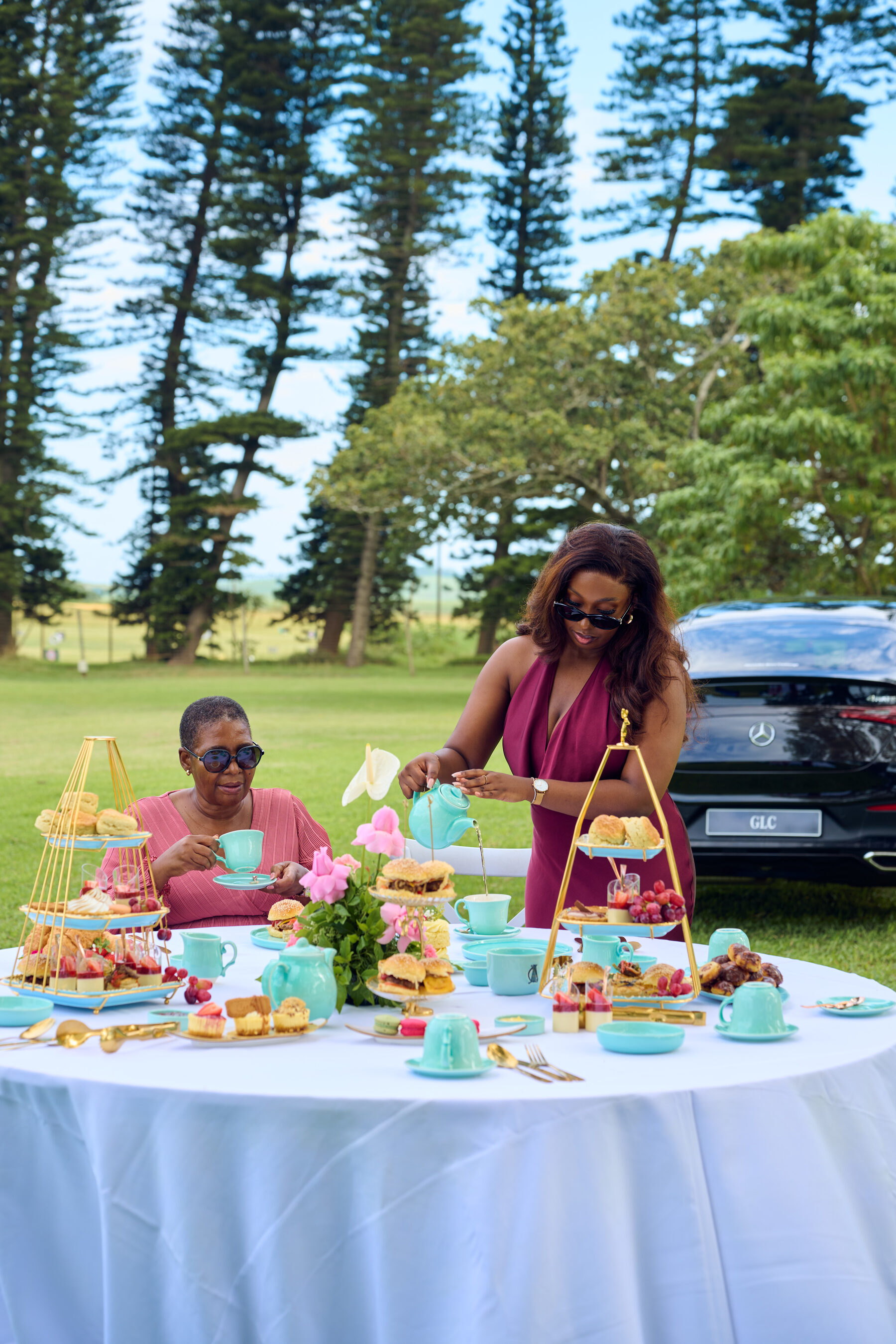 Guests enjoying high tea at Bloom & Evolve