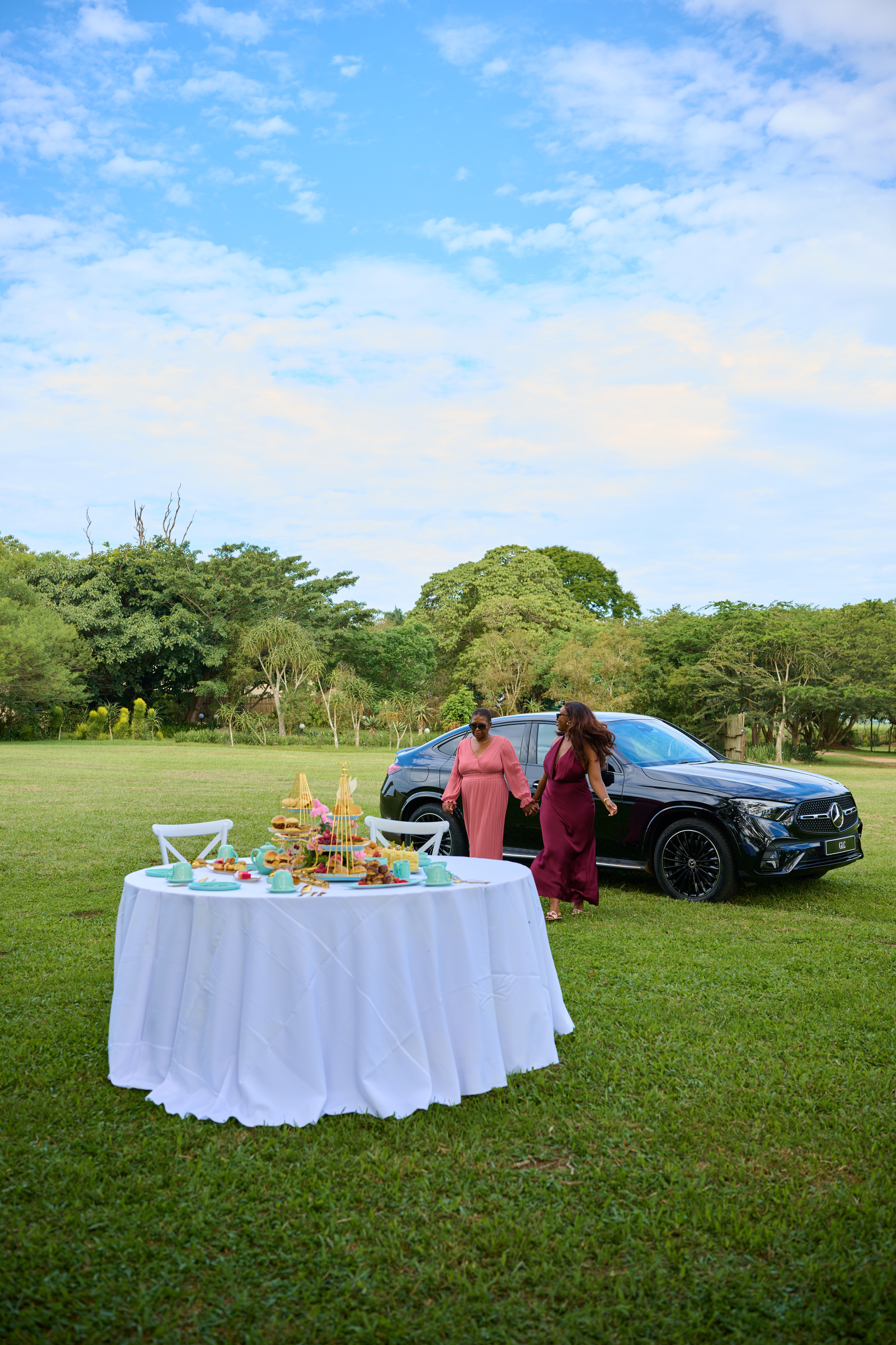 Bloom & Evolve — high tea spread with Mercedes-Benz
